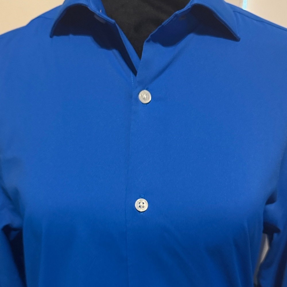 Men's Blue Dress Shirt - Picture 2 of 6